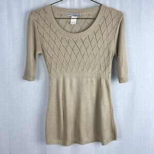 Vintage Y2K Babydoll Sweater Pointelle Knit Fairy Preppy Academia Soft Girl